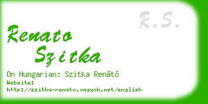 renato szitka business card