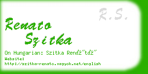 renato szitka business card